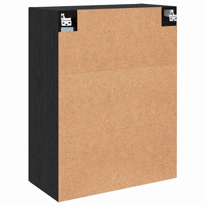 Wandkast met plank Zwart eiken 69.5 x 34 x 90 cm Bewerkt hout