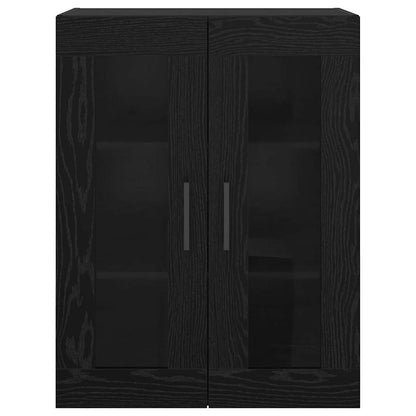 Wandkast met plank Zwart eiken 69.5 x 34 x 90 cm Bewerkt hout