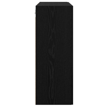 Wandkast met plank Zwart eiken 69.5 x 34 x 90 cm Bewerkt hout