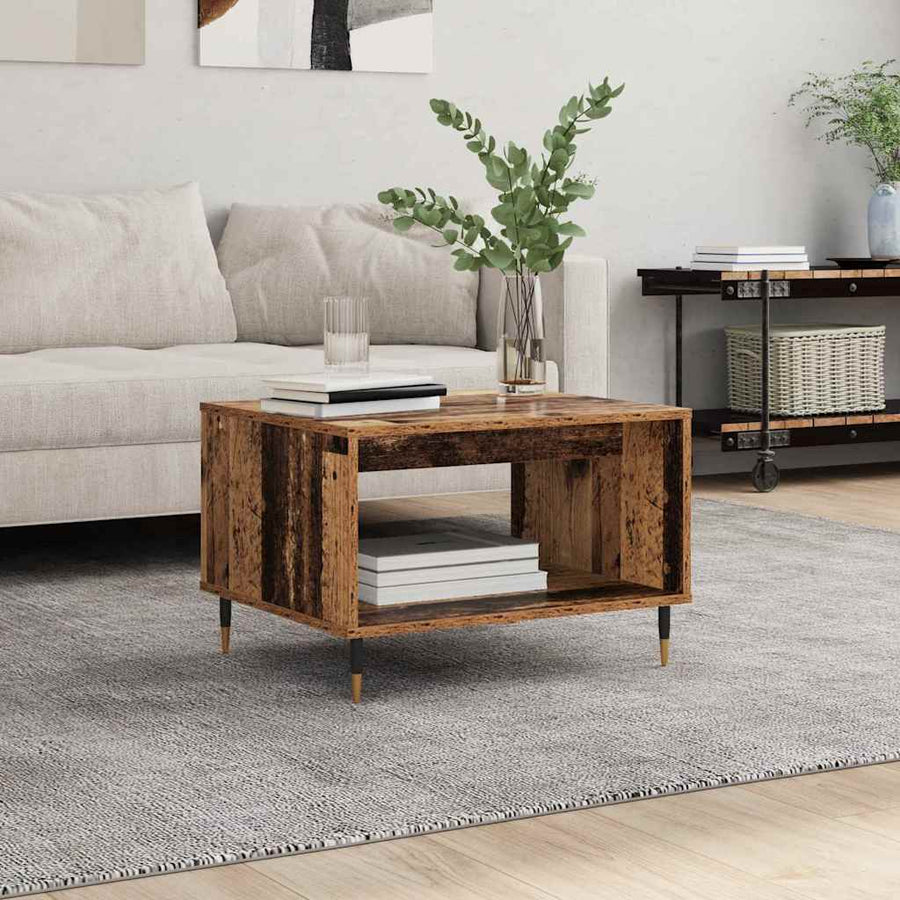 Salontafel Oud hout 60 x 50 x 40 cm Bewerkt hout