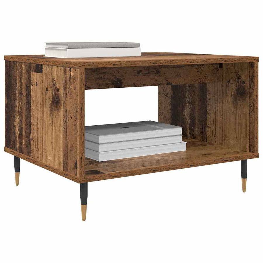 Salontafel Oud hout 60 x 50 x 40 cm Bewerkt hout