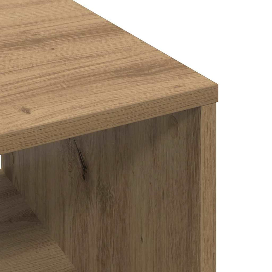 Salontafel artisanaal eikenkleurig 60 x 50 x 40 cm Bewerkt hout