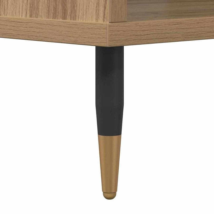 Salontafel artisanaal eikenkleurig 60 x 50 x 40 cm Bewerkt hout