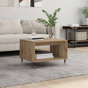 Salontafel 60x50x40 cm artisanaal eikenkleurig bewerkt hout