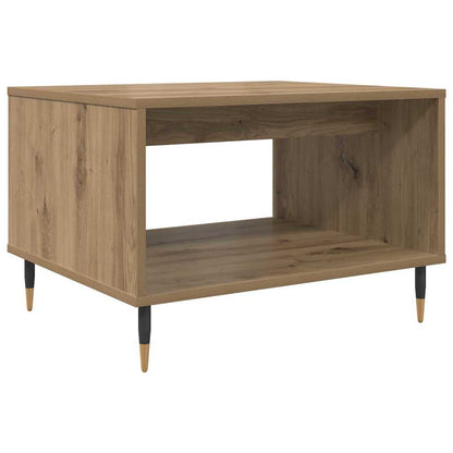 Salontafel artisanaal eikenkleurig 60 x 50 x 40 cm Bewerkt hout