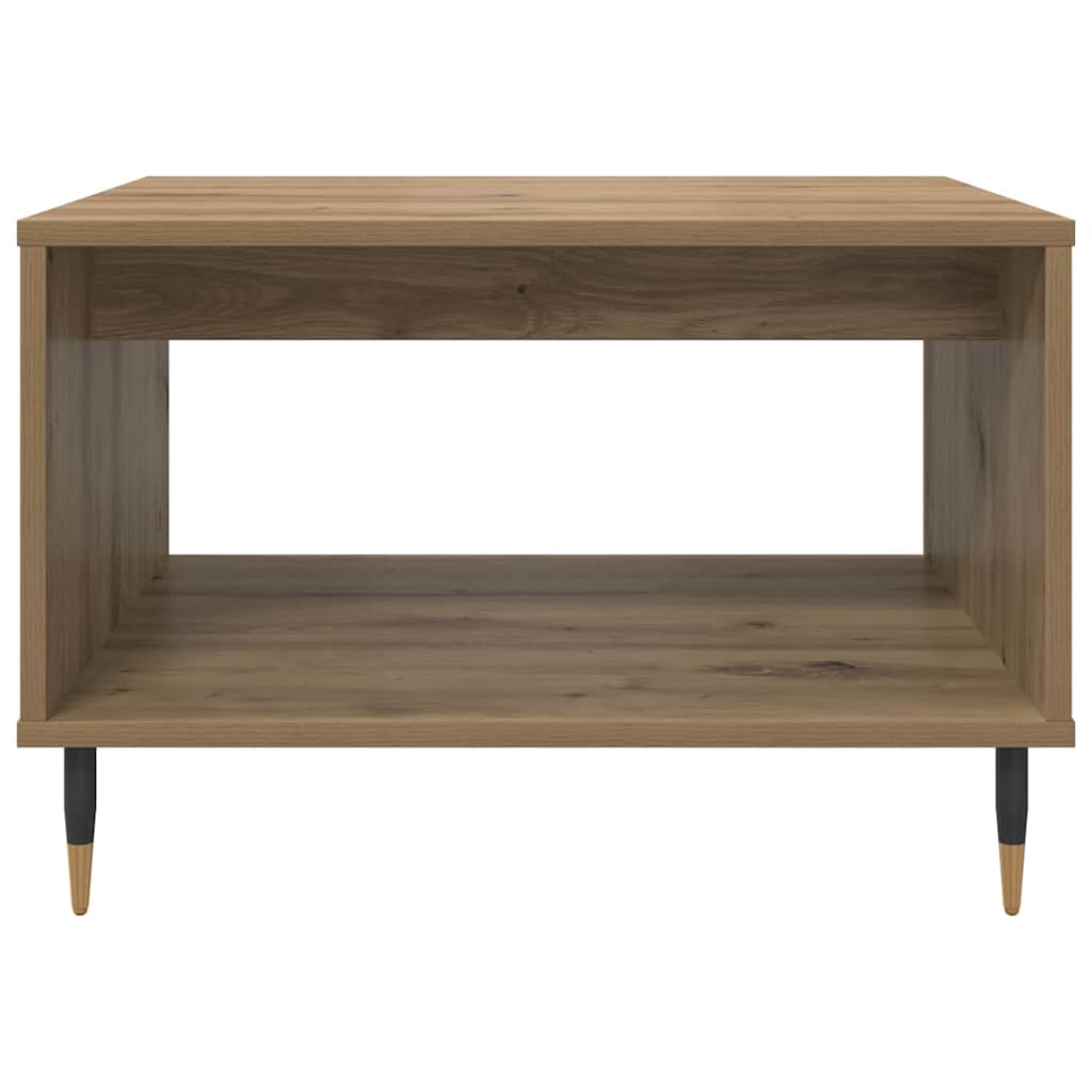 Salontafel artisanaal eikenkleurig 60 x 50 x 40 cm Bewerkt hout