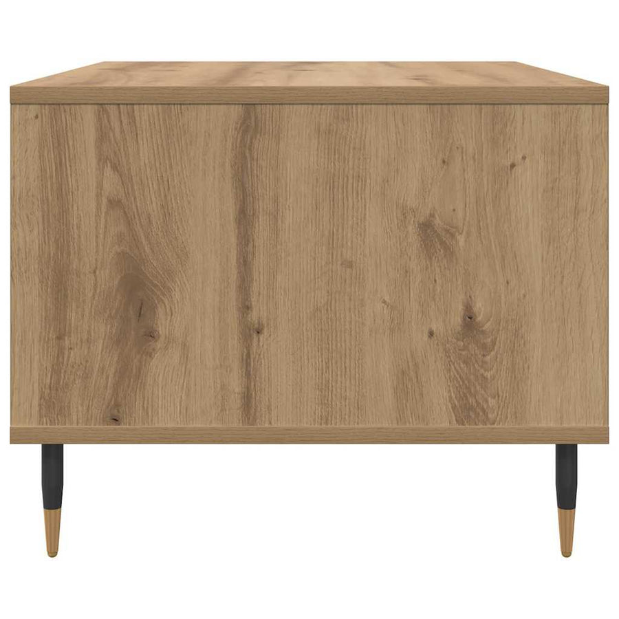 Salontafel artisanaal eikenkleurig 60 x 50 x 40 cm Bewerkt hout