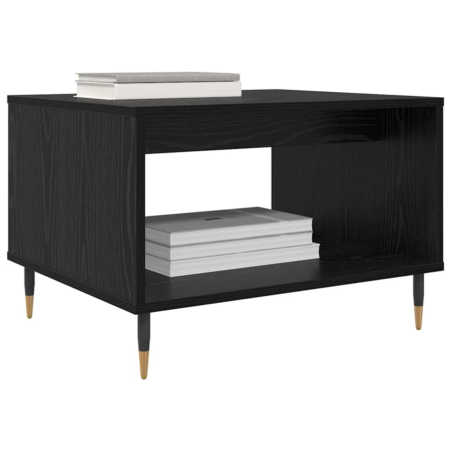 Salontafel Zwart eiken 60 x 50 x 40 cm Bewerkt hout