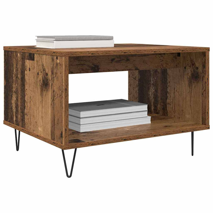 Salontafel Oud hout 60 x 50 x 40 cm Bewerkt hout