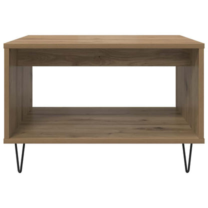Salontafel artisanaal eikenkleurig 60 x 50 x 40 cm Bewerkt hout