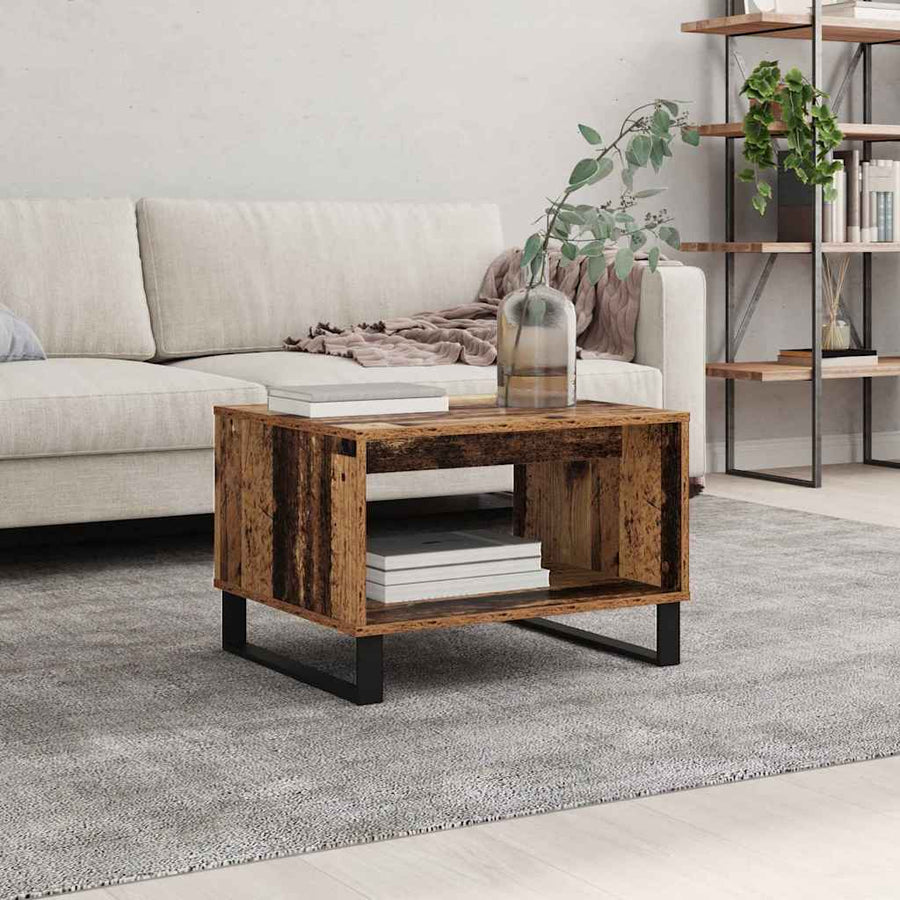 Salontafel Oud hout 60 x 50 x 40 cm Bewerkt hout