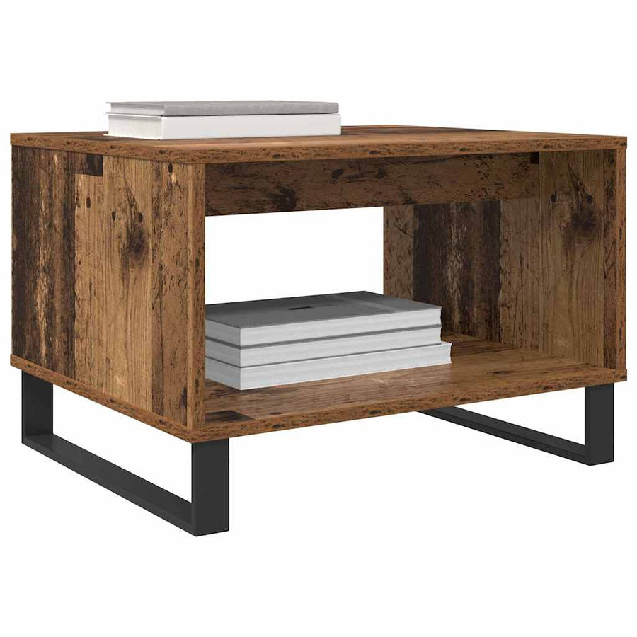 Salontafel Oud hout 60 x 50 x 40 cm Bewerkt hout