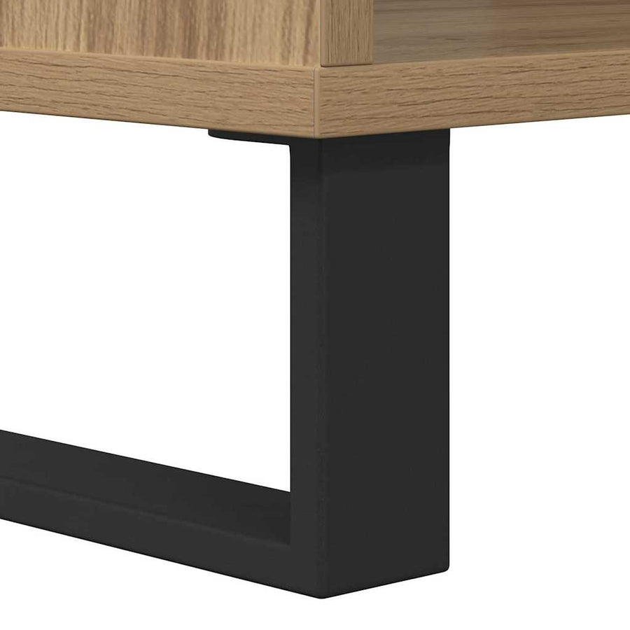 Salontafel artisanaal eikenkleurig 60 x 50 x 40 cm Bewerkt hout