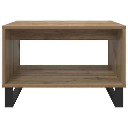 Salontafel artisanaal eikenkleurig 60 x 50 x 40 cm Bewerkt hout