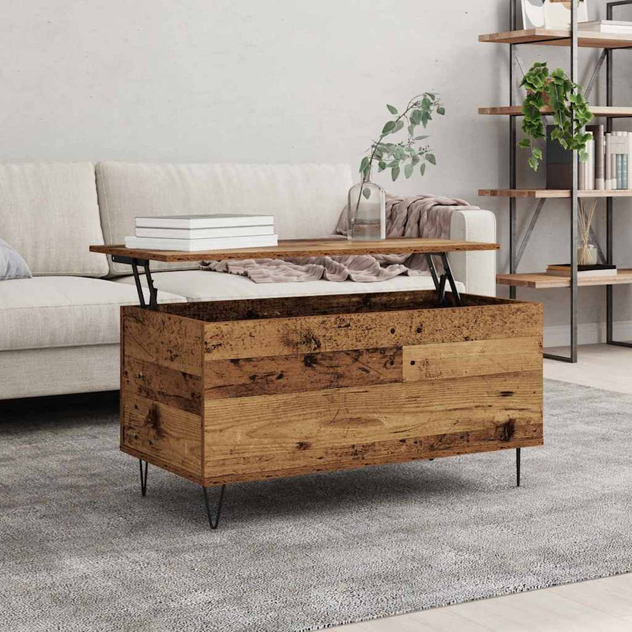 Salontafel Oud hout 90 x 44.5 x 45 cm Bewerkt hout
