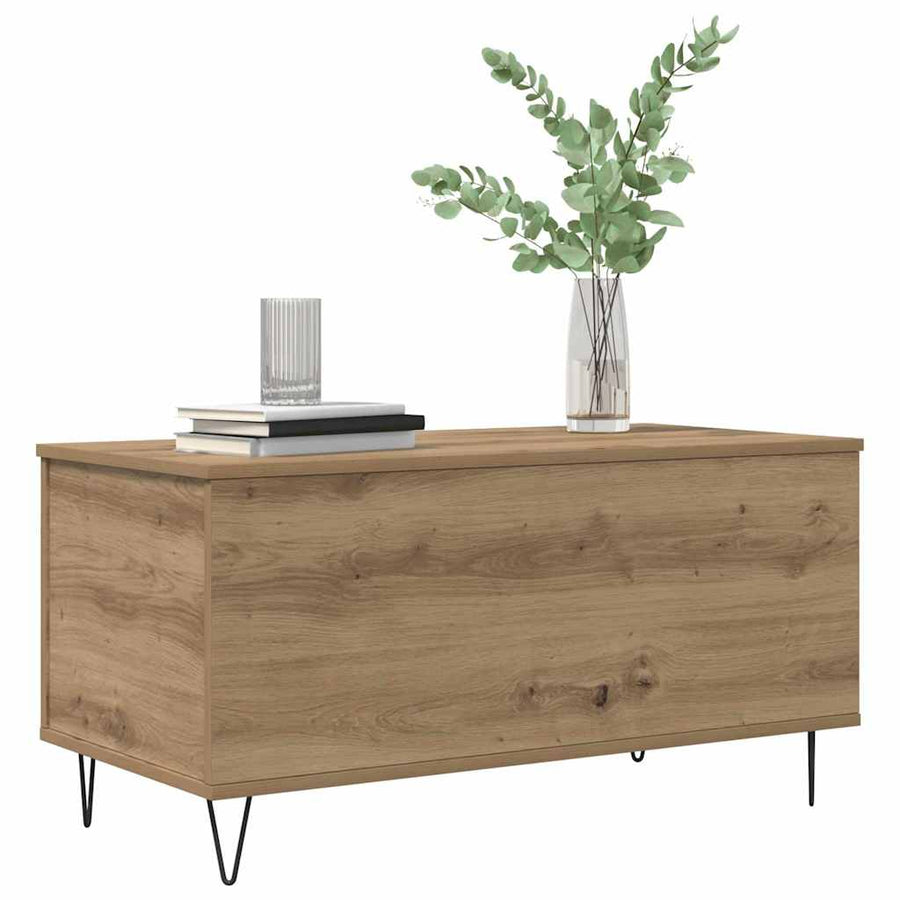 Salontafel artisanaal eikenkleurig 90 x 44.5 x 45 cm