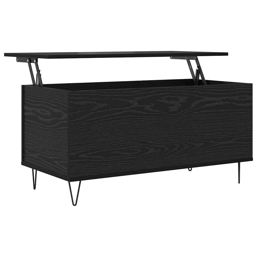 Salontafel Zwart eiken 90 x 44.5 x 45 cm Bewerkt hout