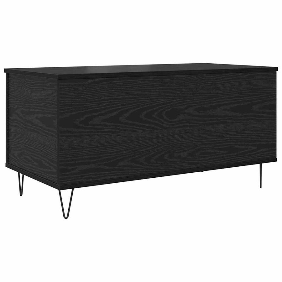 Salontafel Zwart eiken 90 x 44.5 x 45 cm Bewerkt hout