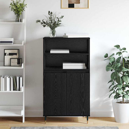 Highboard Zwart 60 x 36 x 110 cm Bewerkt hout