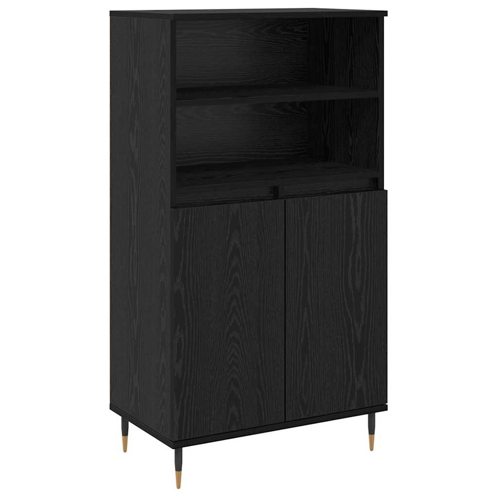 Highboard Zwart 60 x 36 x 110 cm Bewerkt hout