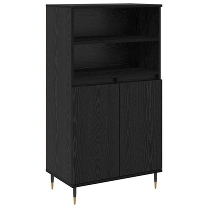 Highboard Zwart 60 x 36 x 110 cm Bewerkt hout