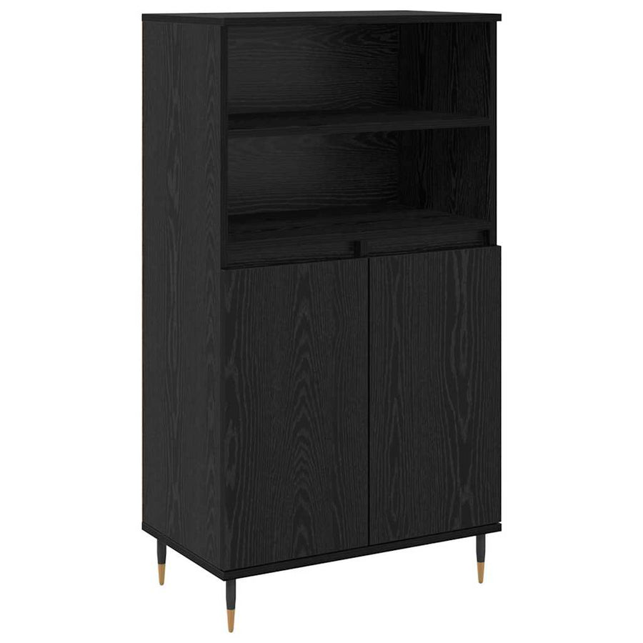 Highboard Zwart 60 x 36 x 110 cm Bewerkt hout