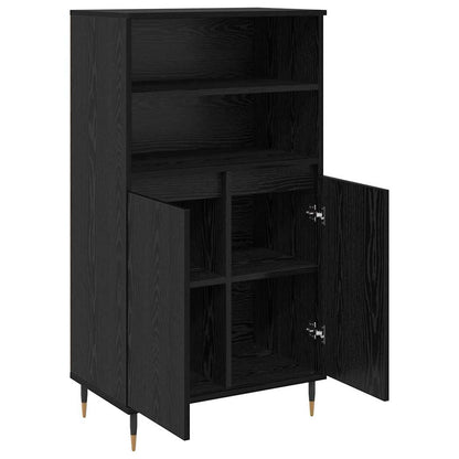 Highboard Zwart 60 x 36 x 110 cm Bewerkt hout