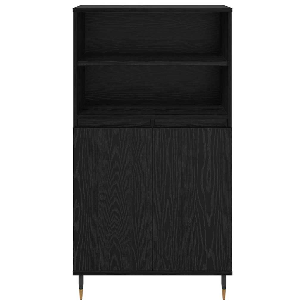Highboard Zwart 60 x 36 x 110 cm Bewerkt hout