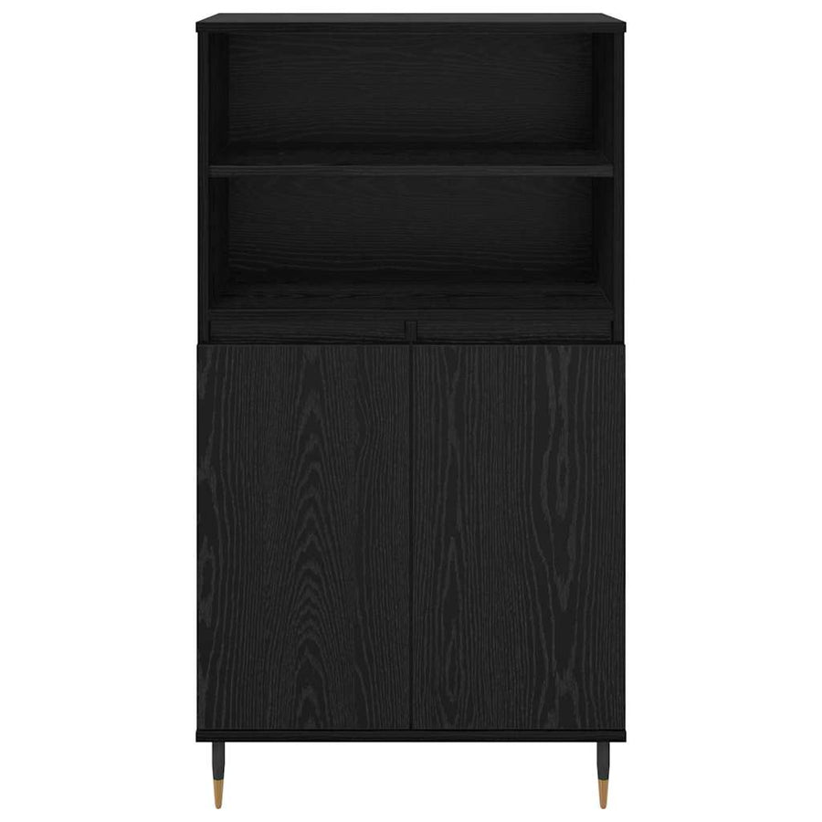 Highboard Zwart 60 x 36 x 110 cm Bewerkt hout