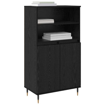 Highboard Zwart 60 x 36 x 110 cm Bewerkt hout