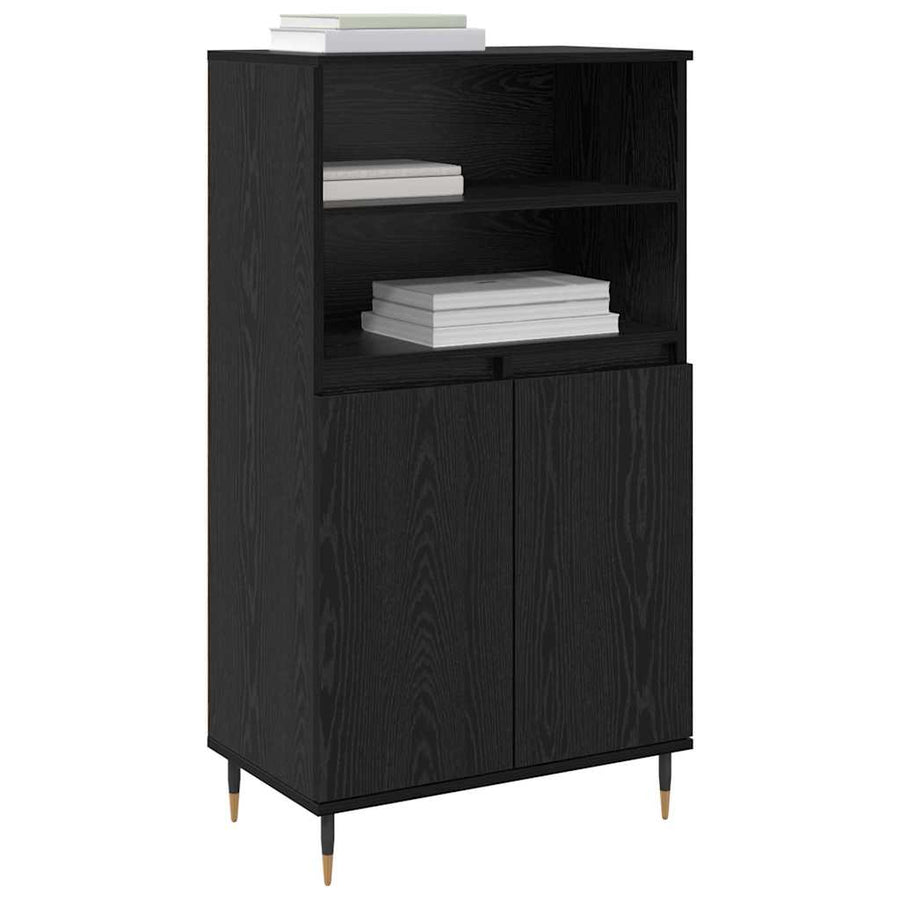Highboard Zwart 60 x 36 x 110 cm Bewerkt hout