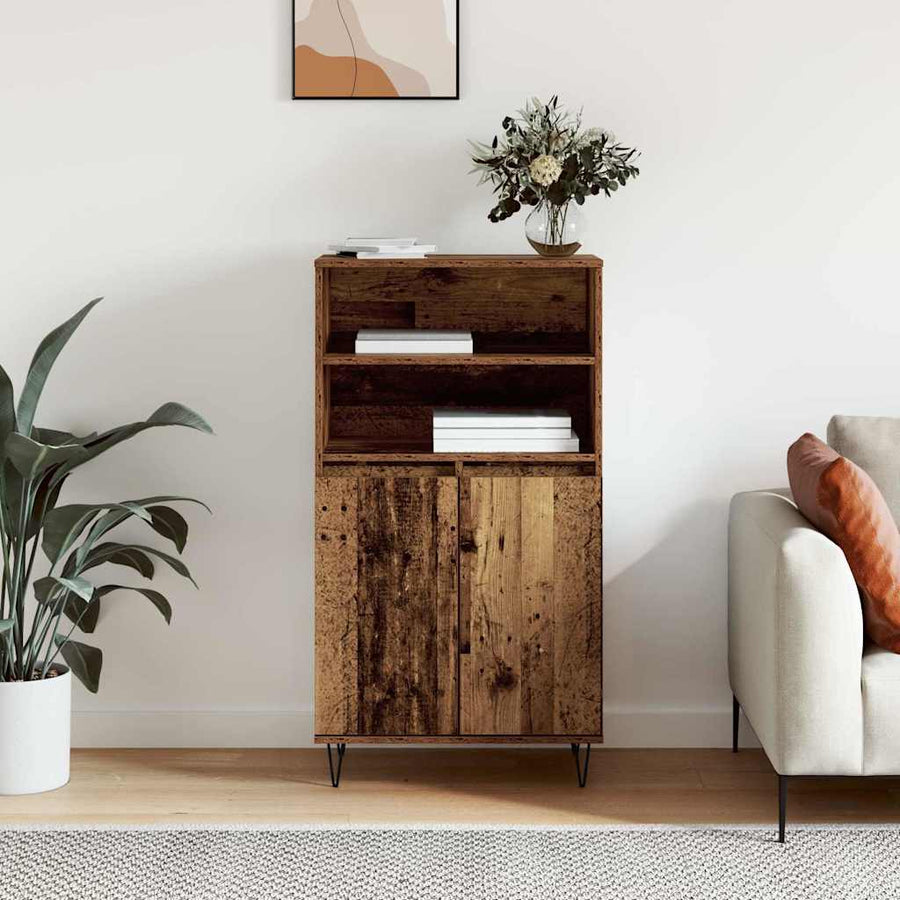 Highboard Bruin 60 x 36 x 110 cm Bewerkt hout
