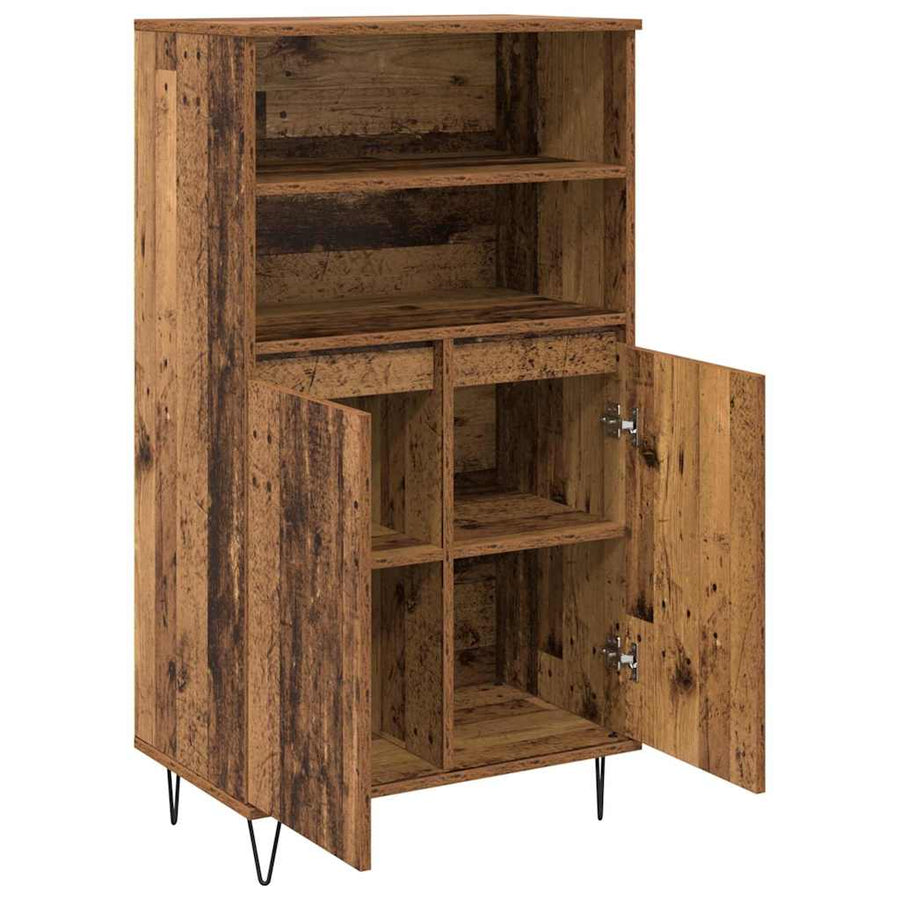 Highboard Bruin 60 x 36 x 110 cm Bewerkt hout