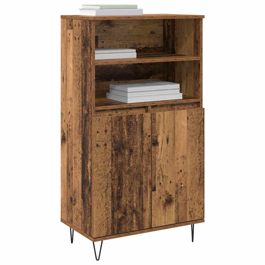 Highboard Bruin 60 x 36 x 110 cm Bewerkt hout