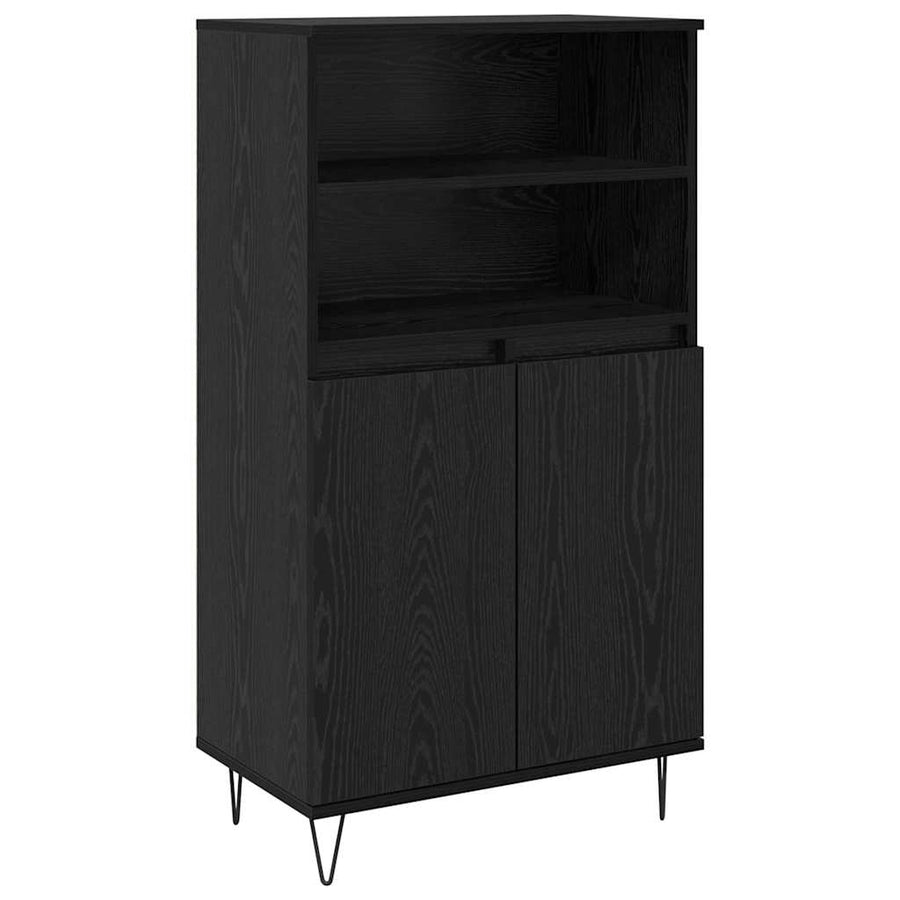 Highboard Zwart 60 x 36 x 110 cm Bewerkt hout