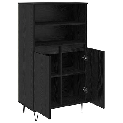Highboard Zwart 60 x 36 x 110 cm Bewerkt hout