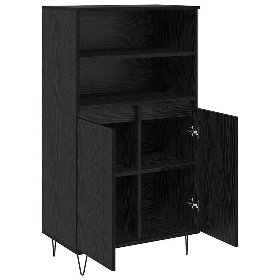 Highboard Zwart 60 x 36 x 110 cm Bewerkt hout