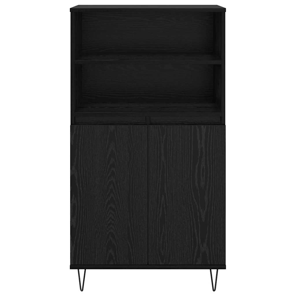 Highboard Zwart 60 x 36 x 110 cm Bewerkt hout