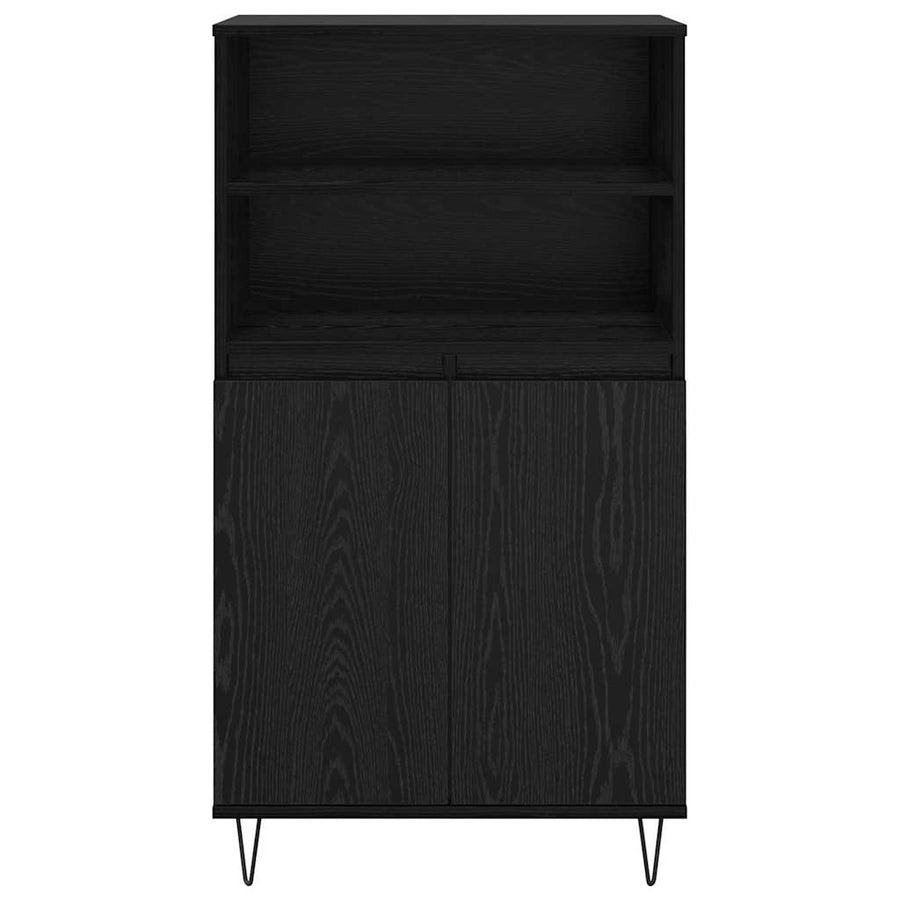 Highboard Zwart 60 x 36 x 110 cm Bewerkt hout