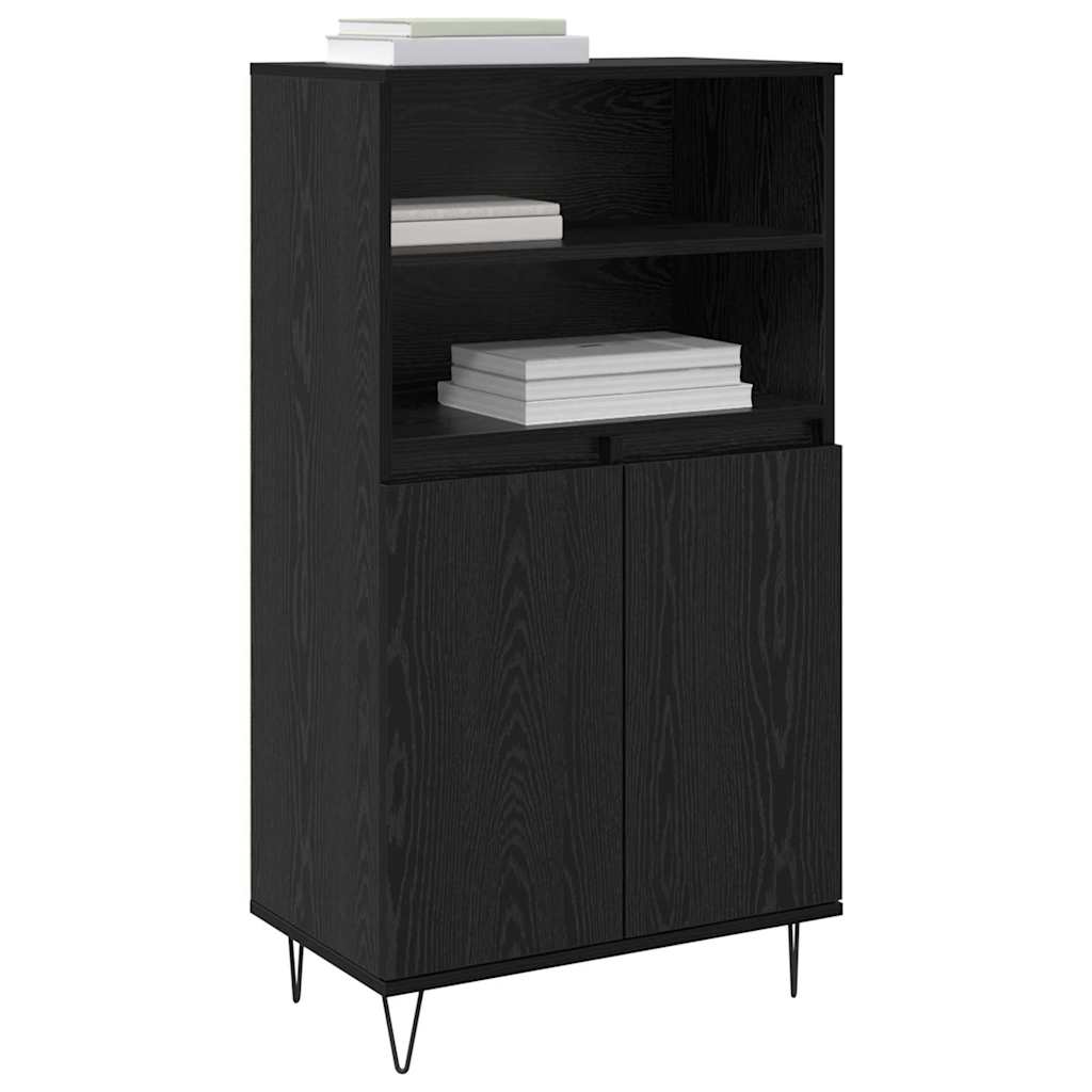 Highboard Zwart 60 x 36 x 110 cm Bewerkt hout