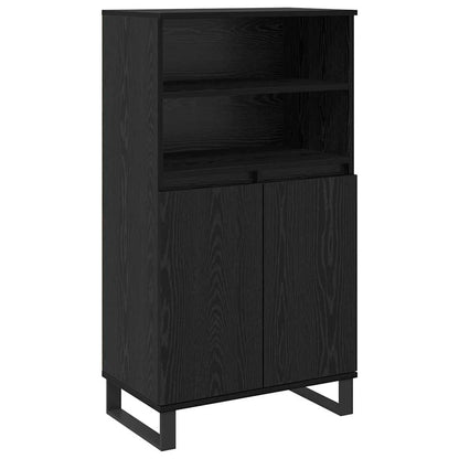 Highboard Zwart 60 x 36 x 110 cm Bewerkt hout