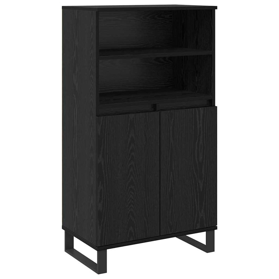 Highboard Zwart 60 x 36 x 110 cm Bewerkt hout