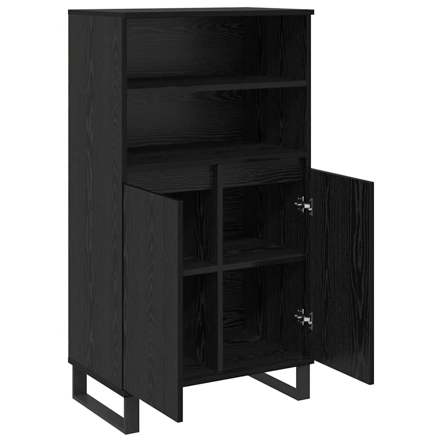 Highboard Zwart 60 x 36 x 110 cm Bewerkt hout