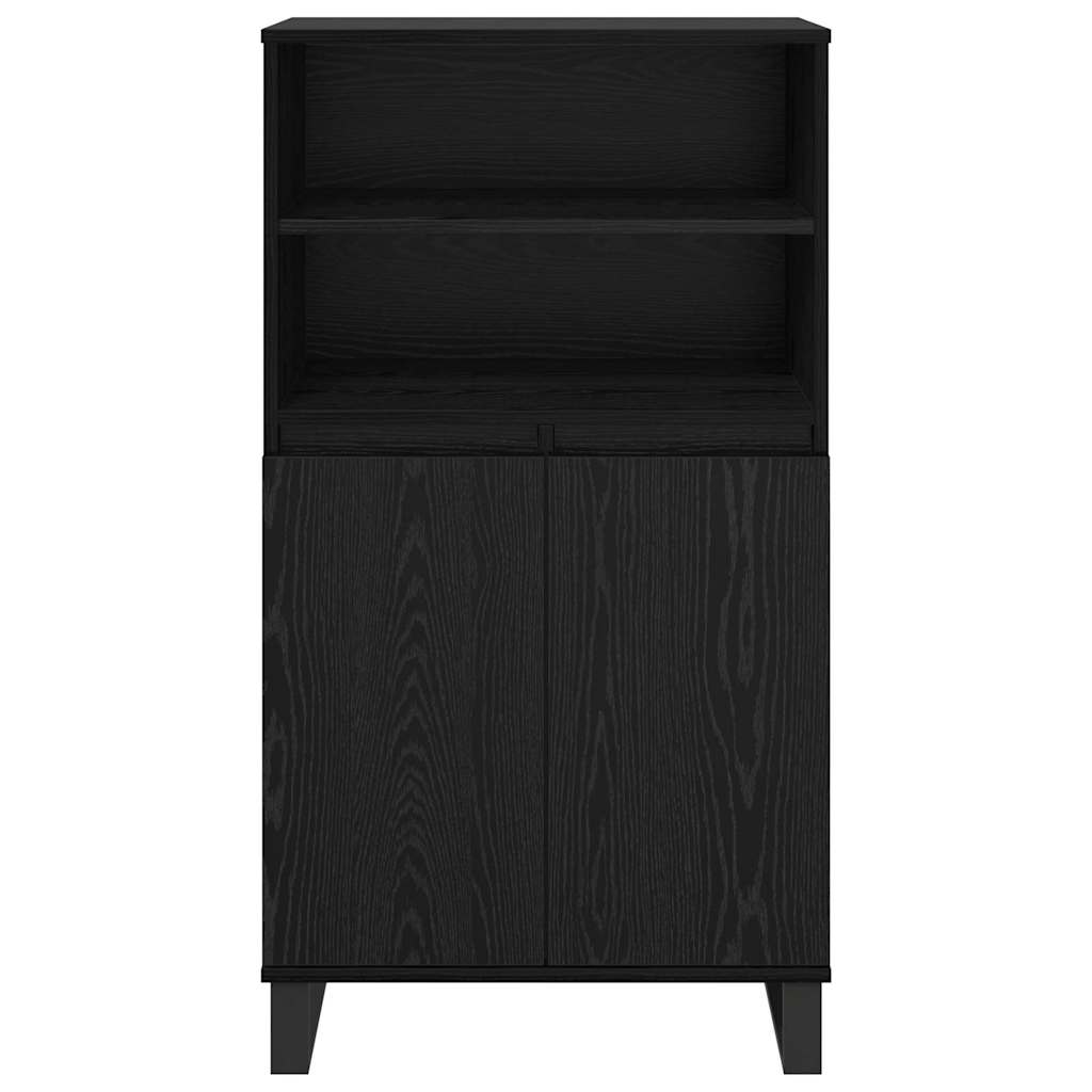 Highboard Zwart 60 x 36 x 110 cm Bewerkt hout