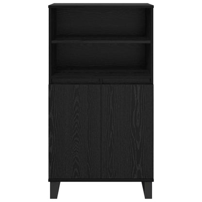 Highboard Zwart 60 x 36 x 110 cm Bewerkt hout