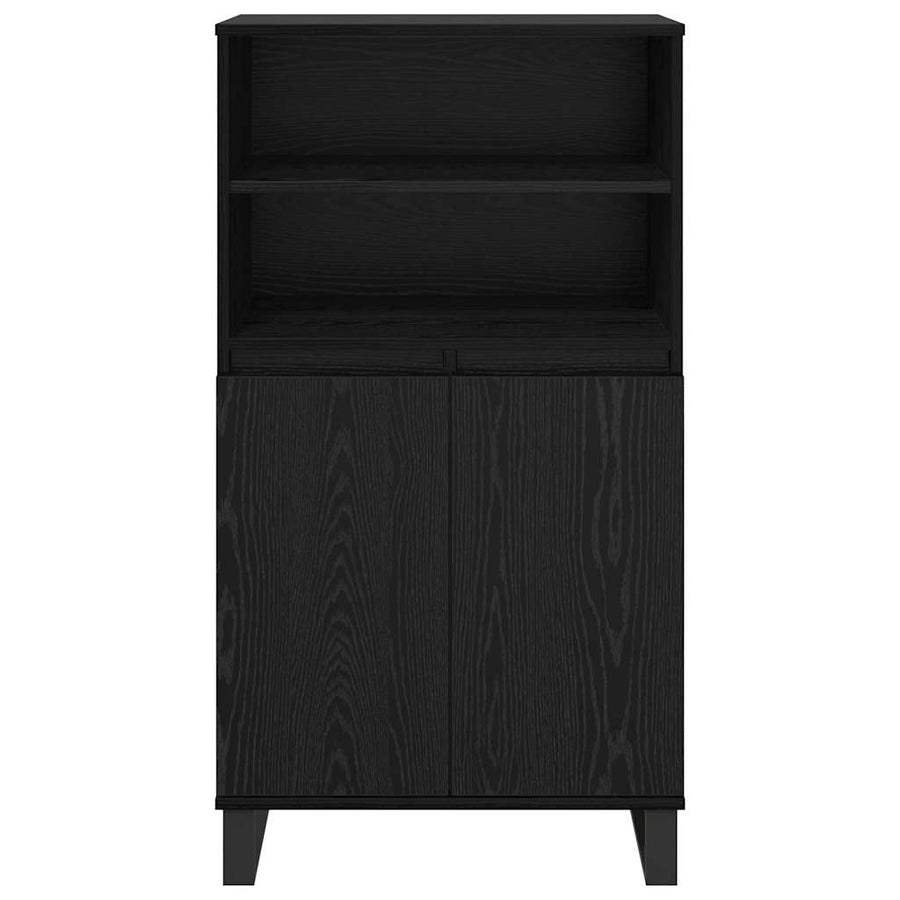Highboard Zwart 60 x 36 x 110 cm Bewerkt hout