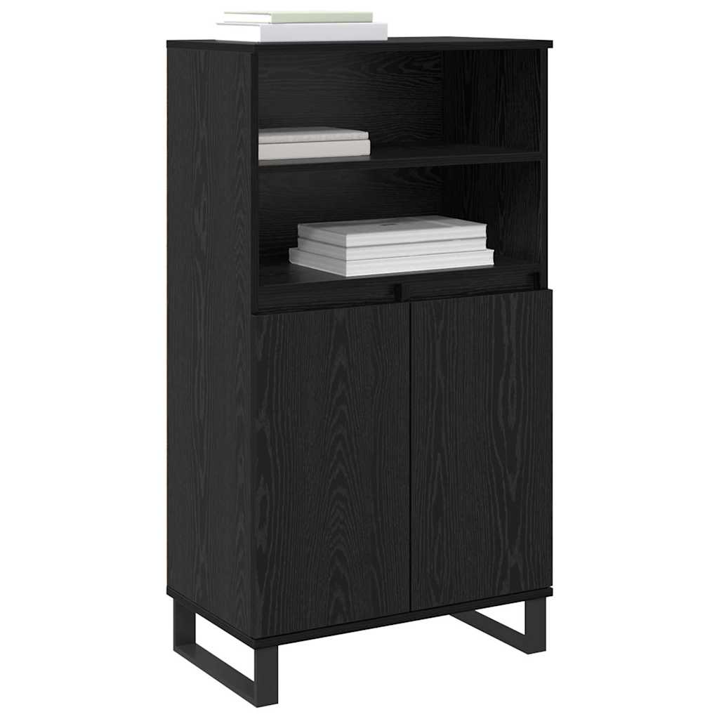 Highboard Zwart 60 x 36 x 110 cm Bewerkt hout
