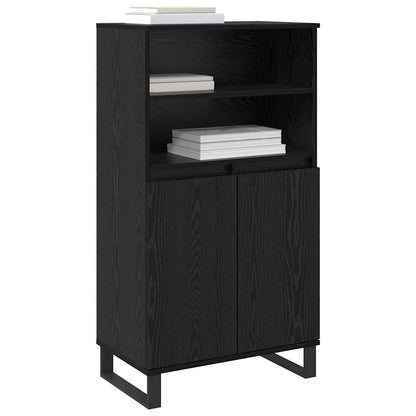 Highboard Zwart 60 x 36 x 110 cm Bewerkt hout