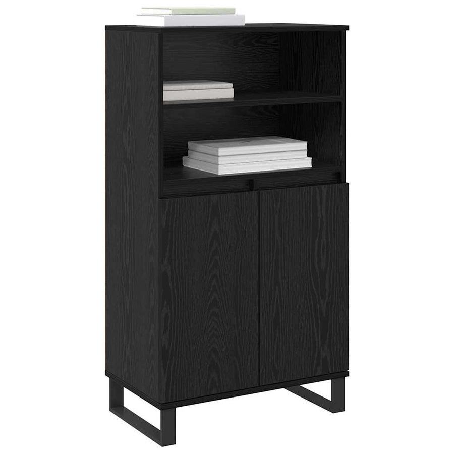Highboard Zwart 60 x 36 x 110 cm Bewerkt hout