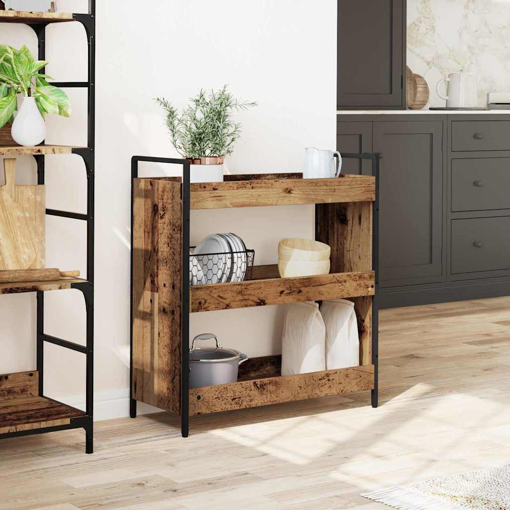 Keuken Trolley Oud hout 70 x 30 x 82 cm Bewerkt hout